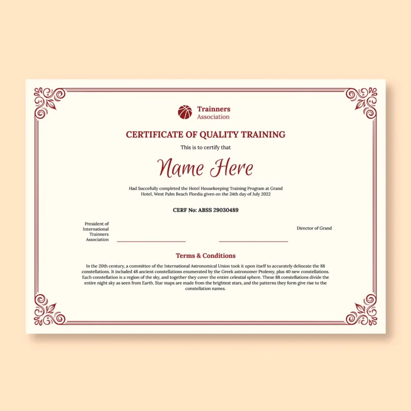 Frameless Certificate Frame